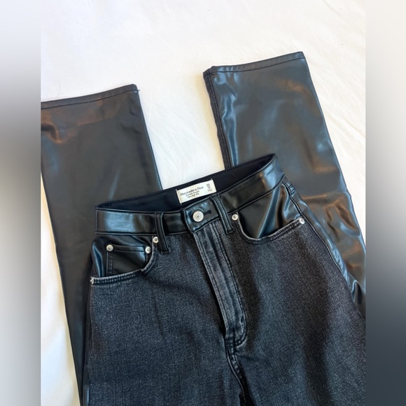 Abercrombie Mixed Leather Straight Pants - Picture 5 of 7